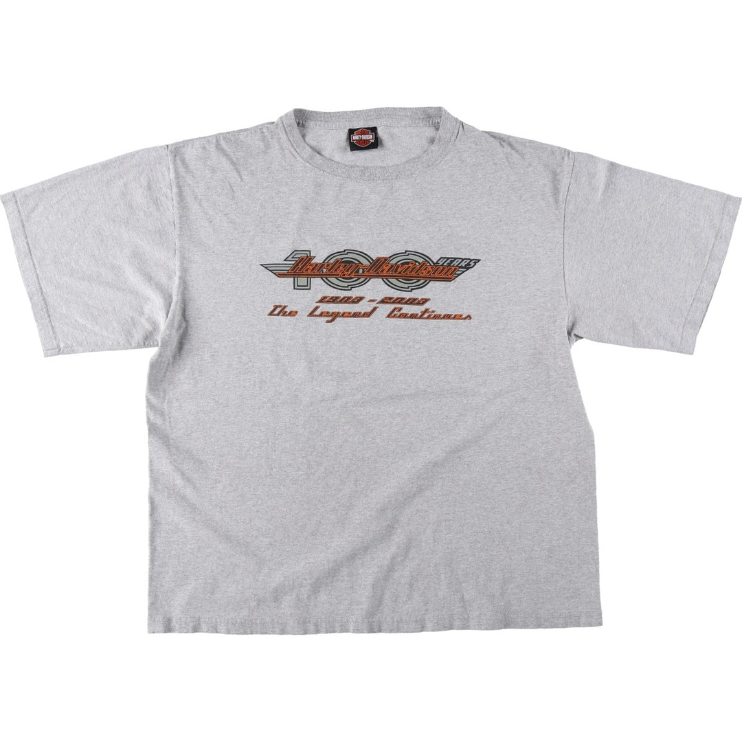 00'S Harley-Davidson Motorcycle Bike T-shirt Men's XL size unclear gray type Vintage Second Hand