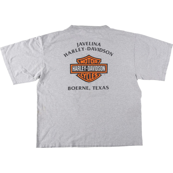 00'S Harley-Davidson Motorcycle Bike T-shirt Men's XL size unclear gray type Vintage Second Hand