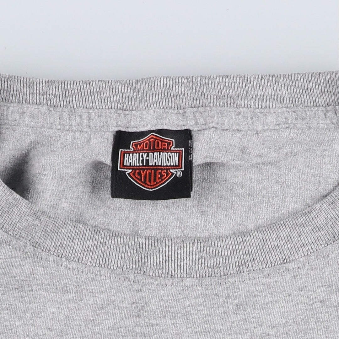 00'S Harley-Davidson Motorcycle Bike T-shirt Men's XL size unclear gray type Vintage Second Hand
