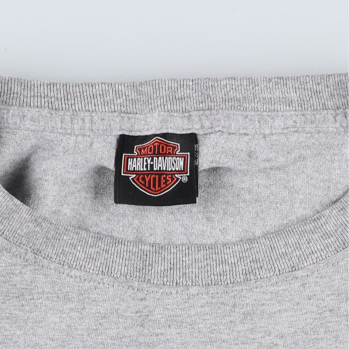00'S Harley-Davidson Motorcycle Bike T-shirt Men's XL size unclear gray type Vintage Second Hand