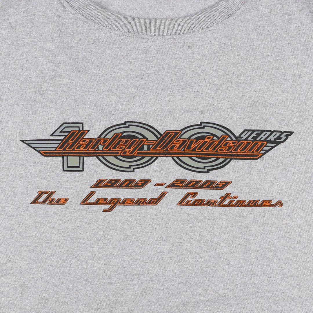 00'S Harley-Davidson Motorcycle Bike T-shirt Men's XL size unclear gray type Vintage Second Hand