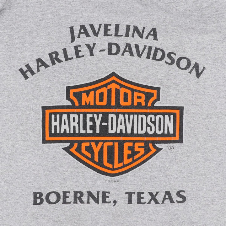 00'S Harley-Davidson Motorcycle Bike T-shirt Men's XL size unclear gray type Vintage Second Hand
