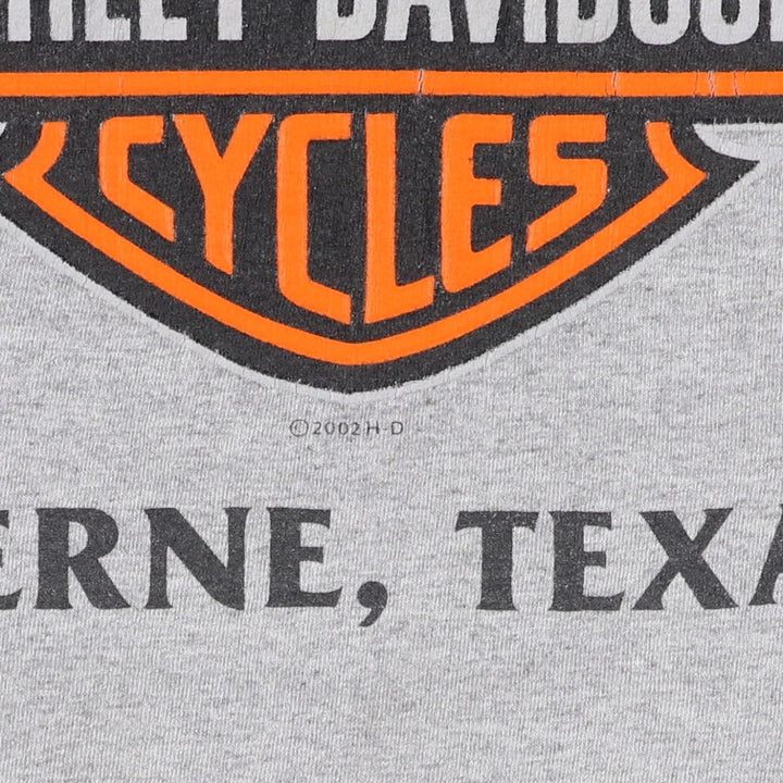 00'S Harley-Davidson Motorcycle Bike T-shirt Men's XL size unclear gray type Vintage Second Hand