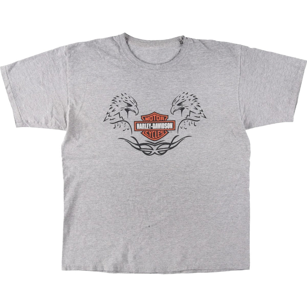 Harley-Davidson Eagle Pattern Motorcycle T-Shirt (Men's Size M) unclear gray type Vintage Second Hand