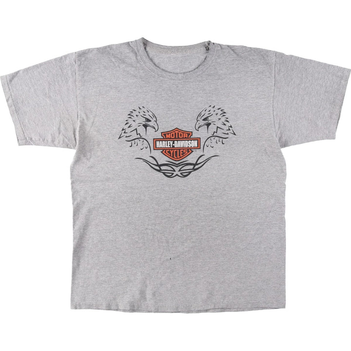 Harley-Davidson Eagle Pattern Motorcycle T-Shirt (Men's Size M) unclear gray type Vintage Second Hand