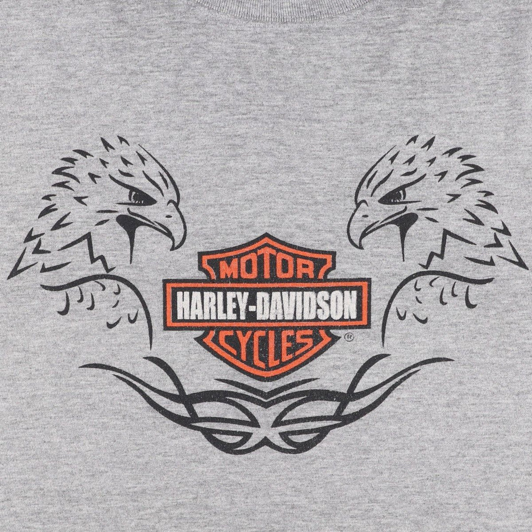 Harley-Davidson Eagle Pattern Motorcycle T-Shirt (Men's Size M) unclear gray type Vintage Second Hand