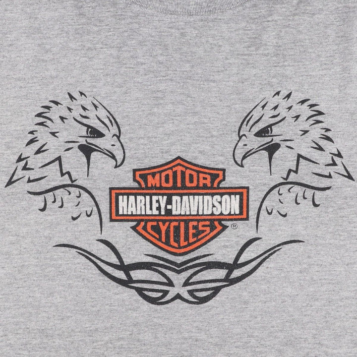 Harley-Davidson Eagle Pattern Motorcycle T-Shirt (Men's Size M) unclear gray type Vintage Second Hand