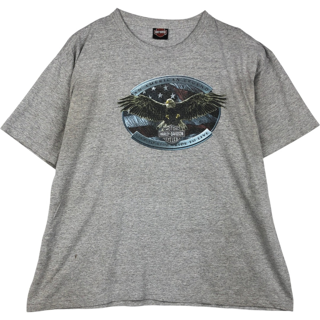 Harley-Davidson Eagle Pattern Motorcycle Bike T-shirt Men's XL unclear gray type Vintage Second Hand