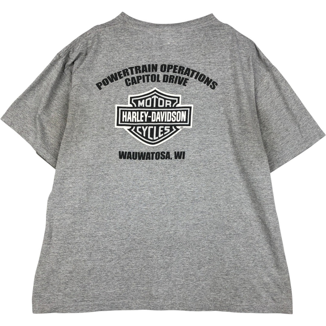 Harley-Davidson Eagle Pattern Motorcycle Bike T-shirt Men's XL unclear gray type Vintage Second Hand