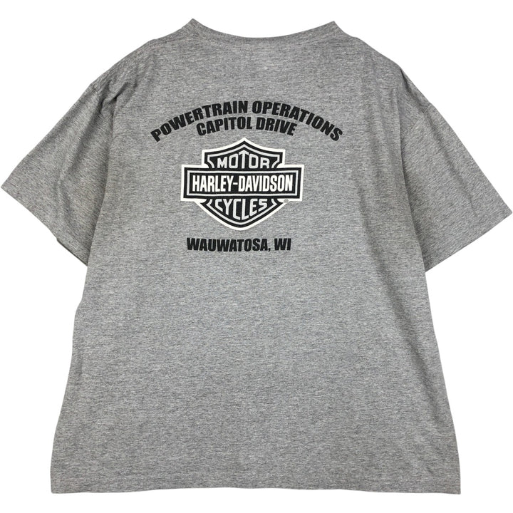 Harley-Davidson Eagle Pattern Motorcycle Bike T-shirt Men's XL unclear gray type Vintage Second Hand