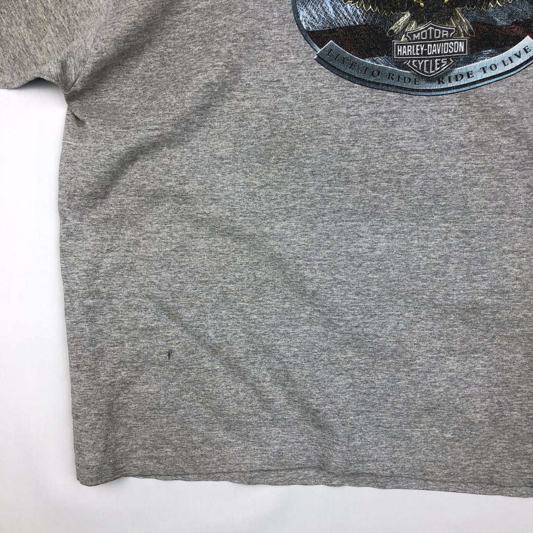 Harley-Davidson Eagle Pattern Motorcycle Bike T-shirt Men's XL unclear gray type Vintage Second Hand