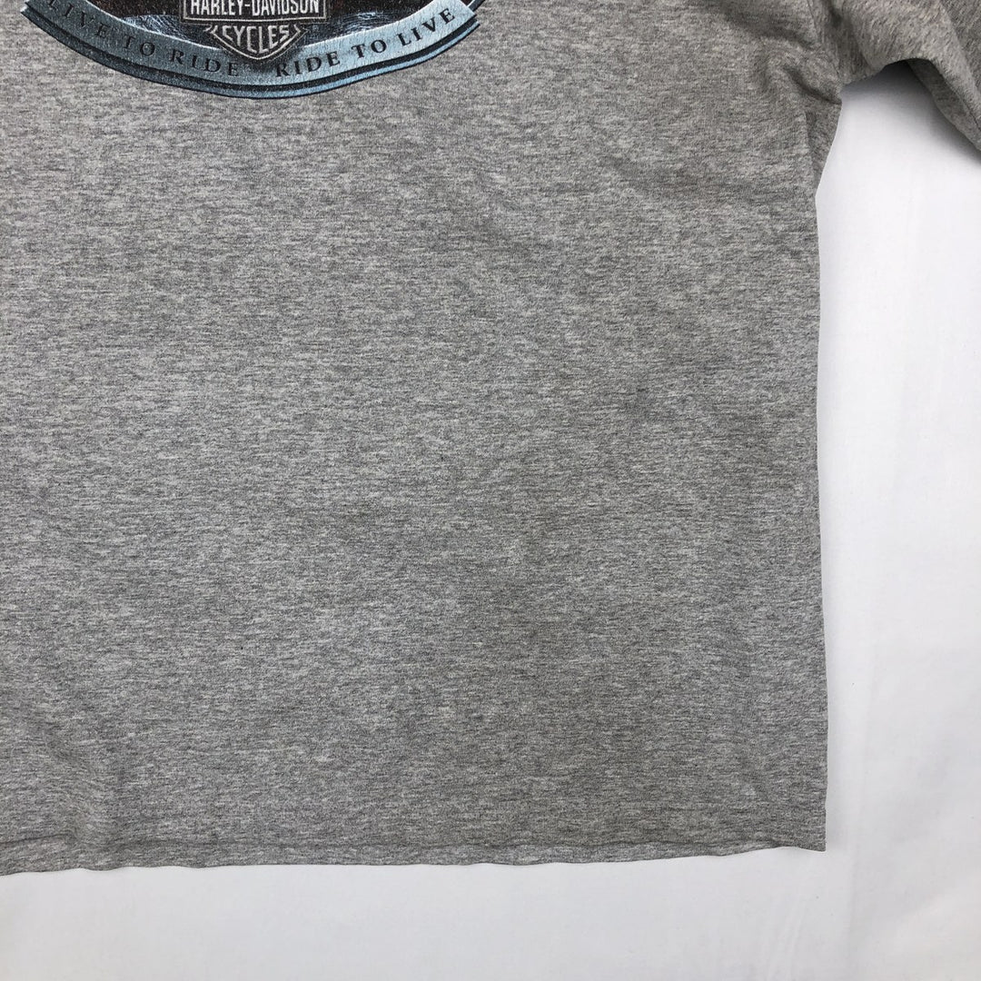 Harley-Davidson Eagle Pattern Motorcycle Bike T-shirt Men's XL unclear gray type Vintage Second Hand