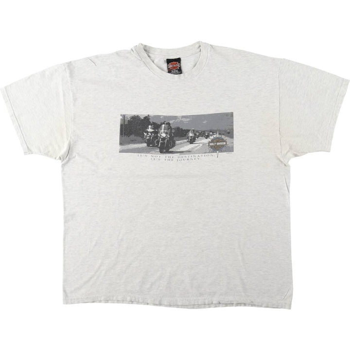 90'S Harley-Davidson Hanes BEEFY-T Motorcycle T-Shirt, Made in USA, Men's XXL equivalent, Vintage cotton gray type Vintage Second Hand