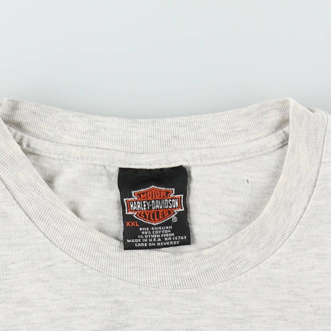 90'S Harley-Davidson Hanes BEEFY-T Motorcycle T-Shirt, Made in USA, Men's XXL equivalent, Vintage cotton gray type Vintage Second Hand