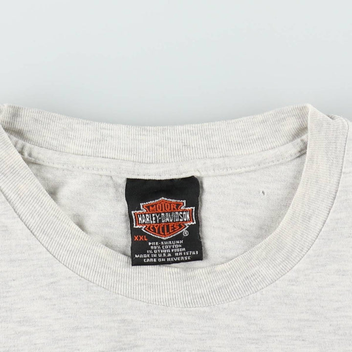 90'S Harley-Davidson Hanes BEEFY-T Motorcycle T-Shirt, Made in USA, Men's XXL equivalent, Vintage cotton gray type Vintage Second Hand