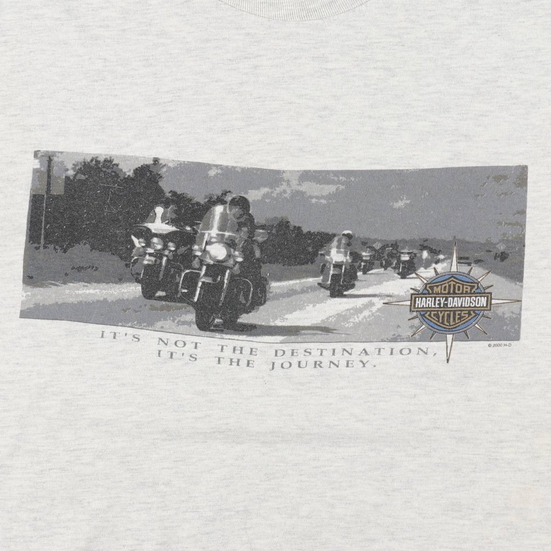 90'S Harley-Davidson Hanes BEEFY-T Motorcycle T-Shirt, Made in USA, Men's XXL equivalent, Vintage cotton gray type Vintage Second Hand