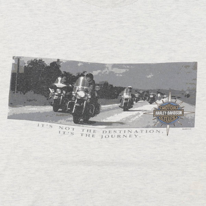 90'S Harley-Davidson Hanes BEEFY-T Motorcycle T-Shirt, Made in USA, Men's XXL equivalent, Vintage cotton gray type Vintage Second Hand