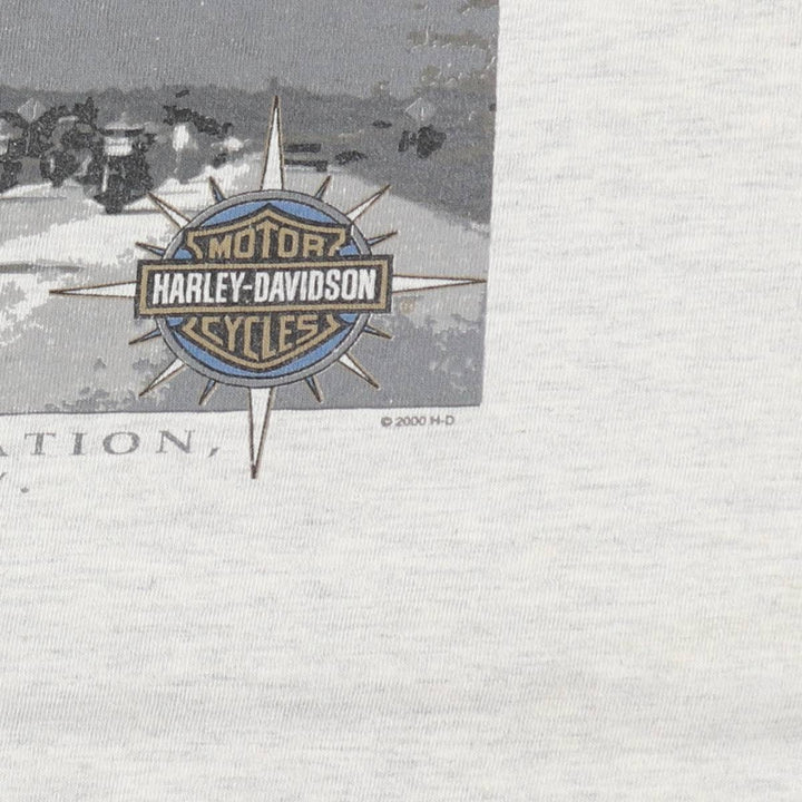 90'S Harley-Davidson Hanes BEEFY-T Motorcycle T-Shirt, Made in USA, Men's XXL equivalent, Vintage cotton gray type Vintage Second Hand