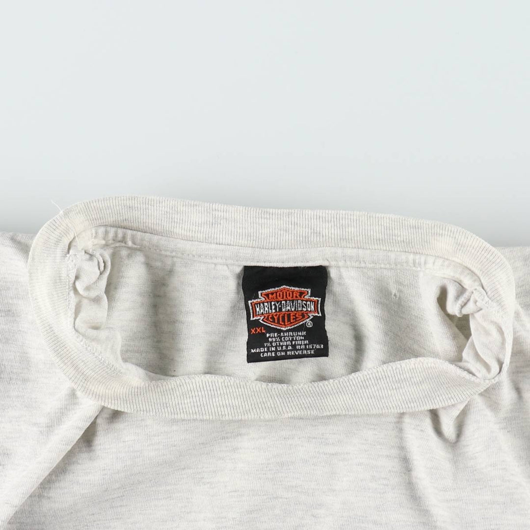 90'S Harley-Davidson Hanes BEEFY-T Motorcycle T-Shirt, Made in USA, Men's XXL equivalent, Vintage cotton gray type Vintage Second Hand