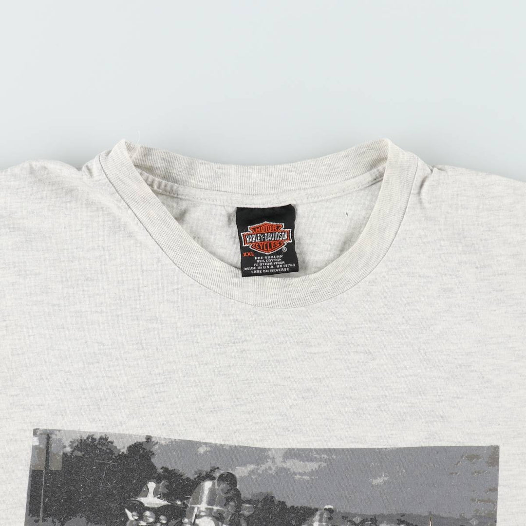 90'S Harley-Davidson Hanes BEEFY-T Motorcycle T-Shirt, Made in USA, Men's XXL equivalent, Vintage cotton gray type Vintage Second Hand