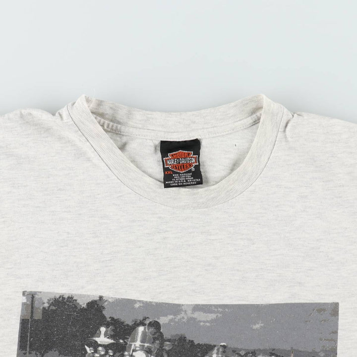90'S Harley-Davidson Hanes BEEFY-T Motorcycle T-Shirt, Made in USA, Men's XXL equivalent, Vintage cotton gray type Vintage Second Hand