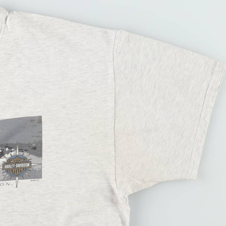 90'S Harley-Davidson Hanes BEEFY-T Motorcycle T-Shirt, Made in USA, Men's XXL equivalent, Vintage cotton gray type Vintage Second Hand