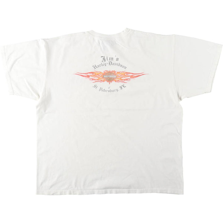 00'S Harley-Davidson Motorcycle Bike T-shirt Made in USA Men's XL cotton white type Vintage Second Hand
