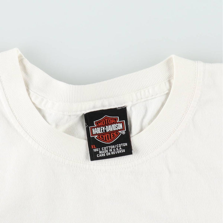 00'S Harley-Davidson Motorcycle Bike T-shirt Made in USA Men's XL cotton white type Vintage Second Hand