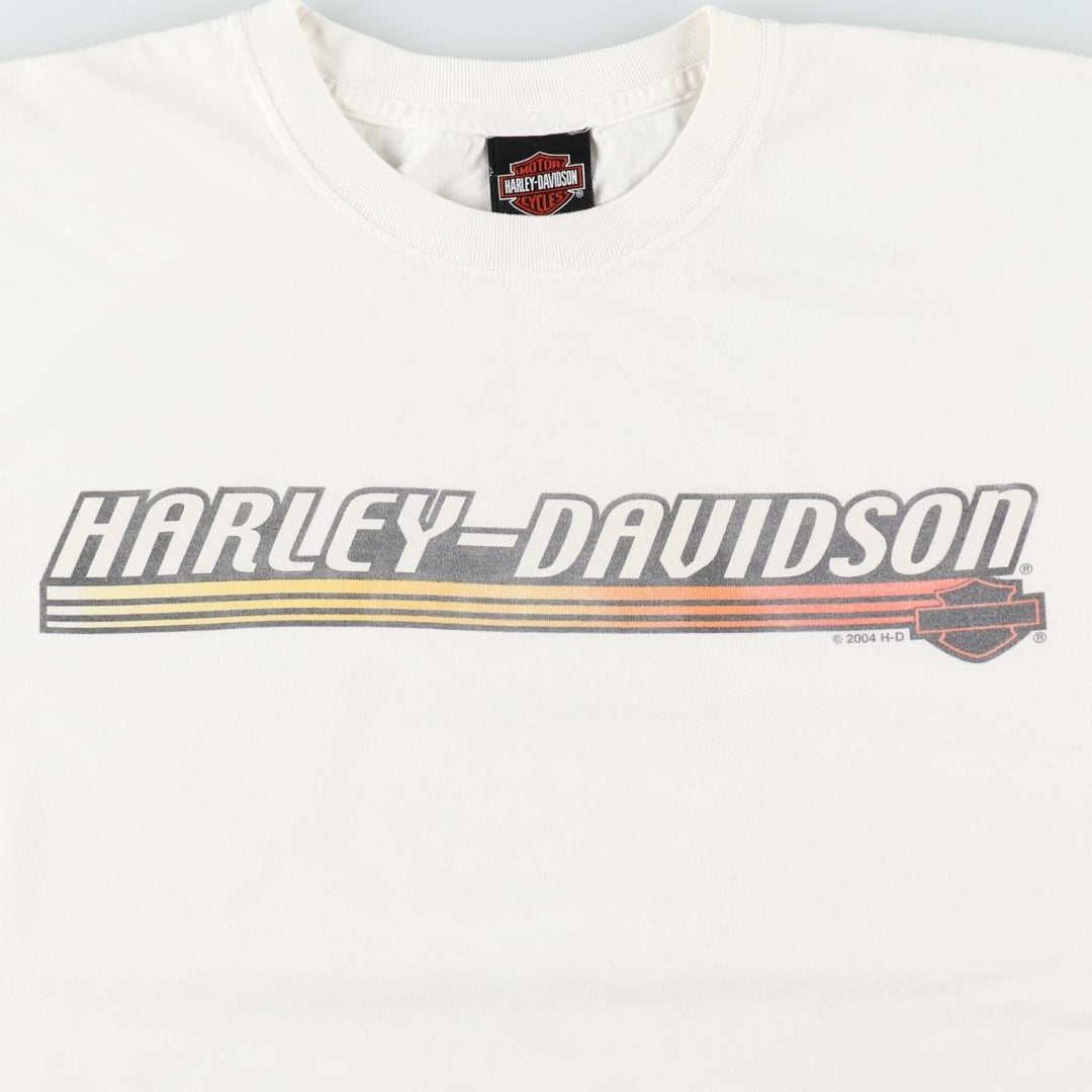 00'S Harley-Davidson Motorcycle Bike T-shirt Made in USA Men's XL cotton white type Vintage Second Hand