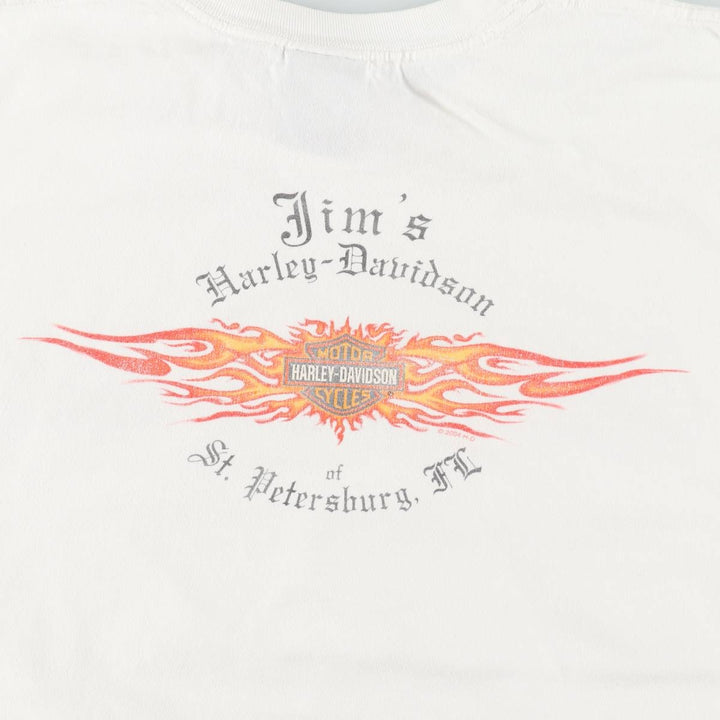 00'S Harley-Davidson Motorcycle Bike T-shirt Made in USA Men's XL cotton white type Vintage Second Hand