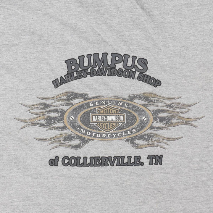 90'S Harley-Davidson Skull Pattern Motorcycle T-Shirt, Made in USA, Men's XL (approx.), Vintage cotton gray type Vintage Second Hand