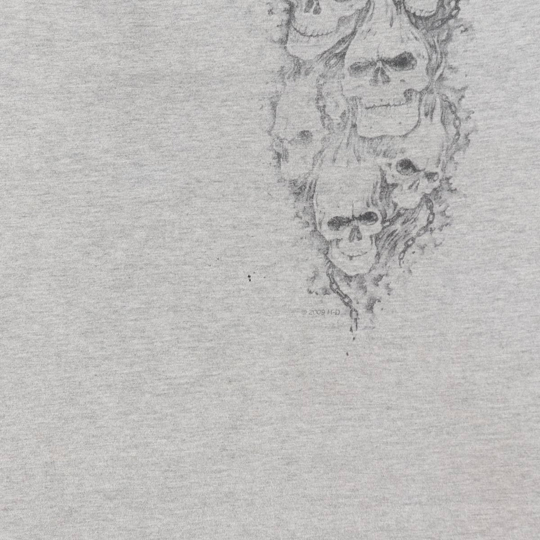 90'S Harley-Davidson Skull Pattern Motorcycle T-Shirt, Made in USA, Men's XL (approx.), Vintage cotton gray type Vintage Second Hand