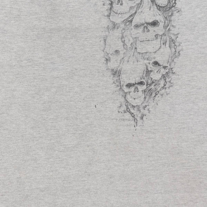 90'S Harley-Davidson Skull Pattern Motorcycle T-Shirt, Made in USA, Men's XL (approx.), Vintage cotton gray type Vintage Second Hand