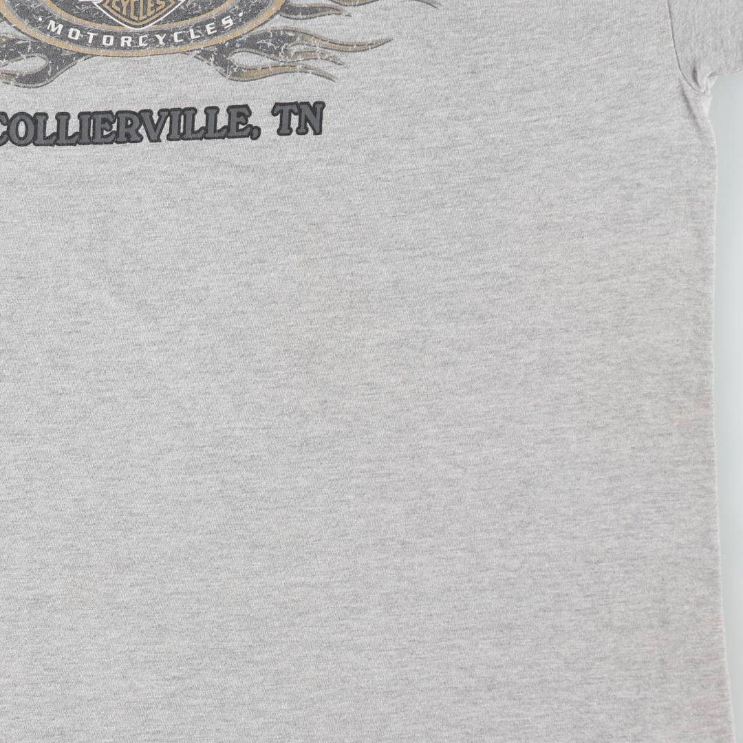 90'S Harley-Davidson Skull Pattern Motorcycle T-Shirt, Made in USA, Men's XL (approx.), Vintage cotton gray type Vintage Second Hand