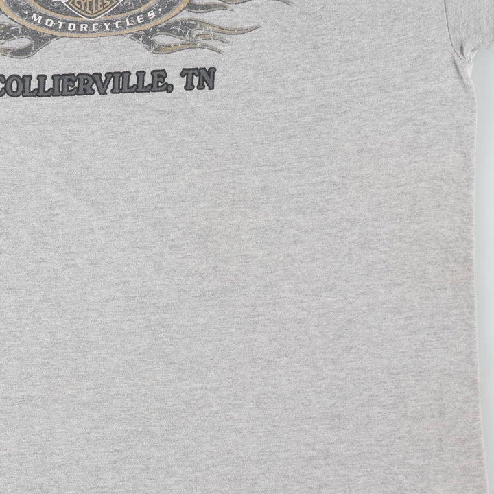 90'S Harley-Davidson Skull Pattern Motorcycle T-Shirt, Made in USA, Men's XL (approx.), Vintage cotton gray type Vintage Second Hand