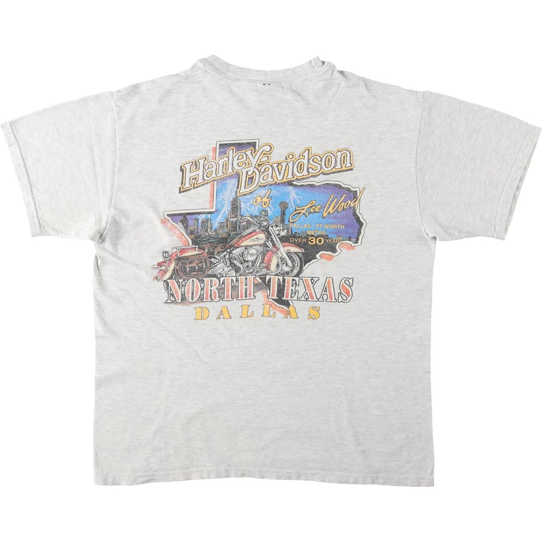 90'S Harley-Davidson Motorcycle Bike T-shirt Made in USA Men's L Vintage cotton gray type Vintage Second Hand