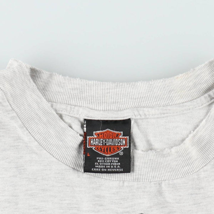 90'S Harley-Davidson Motorcycle Bike T-shirt Made in USA Men's L Vintage cotton gray type Vintage Second Hand
