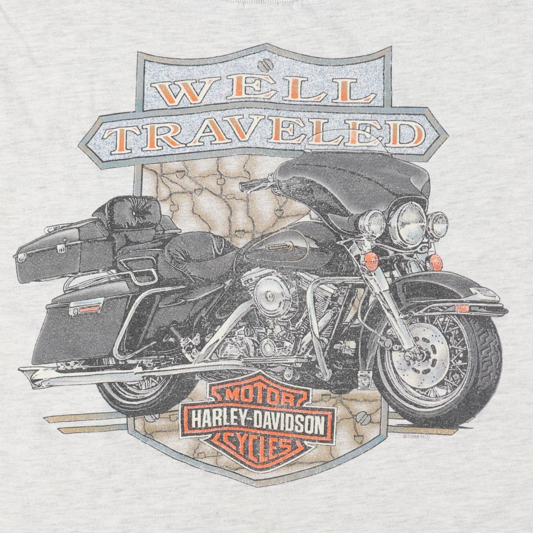 90'S Harley-Davidson Motorcycle Bike T-shirt Made in USA Men's L Vintage cotton gray type Vintage Second Hand