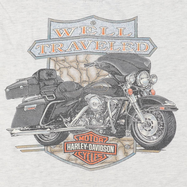 90'S Harley-Davidson Motorcycle Bike T-shirt Made in USA Men's L Vintage cotton gray type Vintage Second Hand