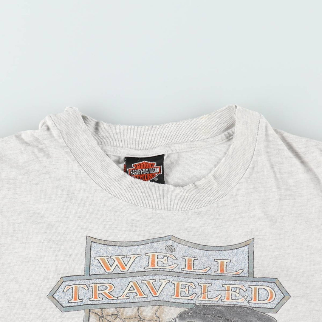90'S Harley-Davidson Motorcycle Bike T-shirt Made in USA Men's L Vintage cotton gray type Vintage Second Hand