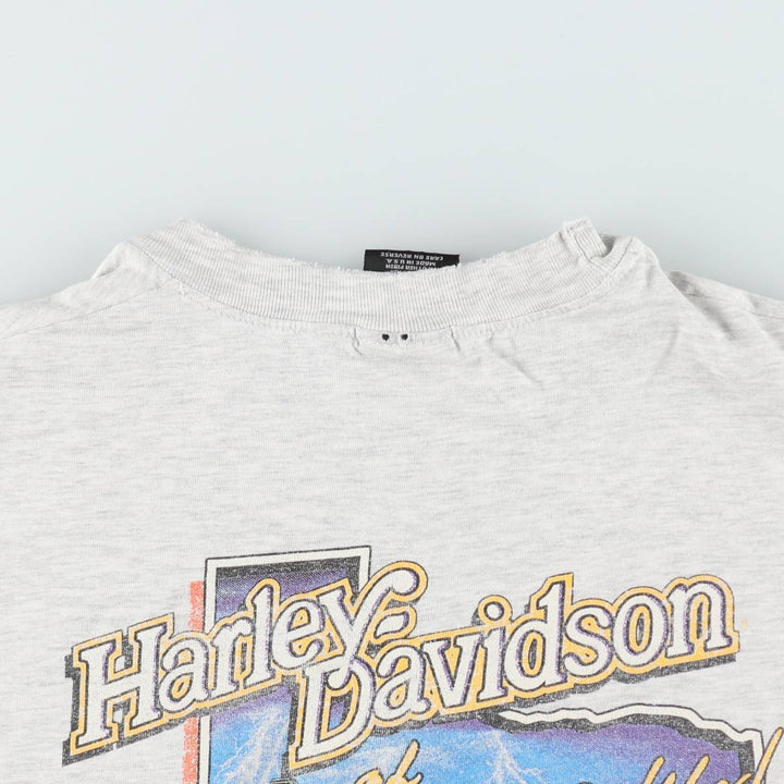 90'S Harley-Davidson Motorcycle Bike T-shirt Made in USA Men's L Vintage cotton gray type Vintage Second Hand