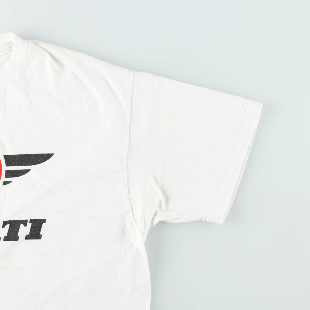90'S Hanes BEEFY-T Advertising T-shirt Made in USA Men's XL Vintage cotton white type Vintage Second Hand