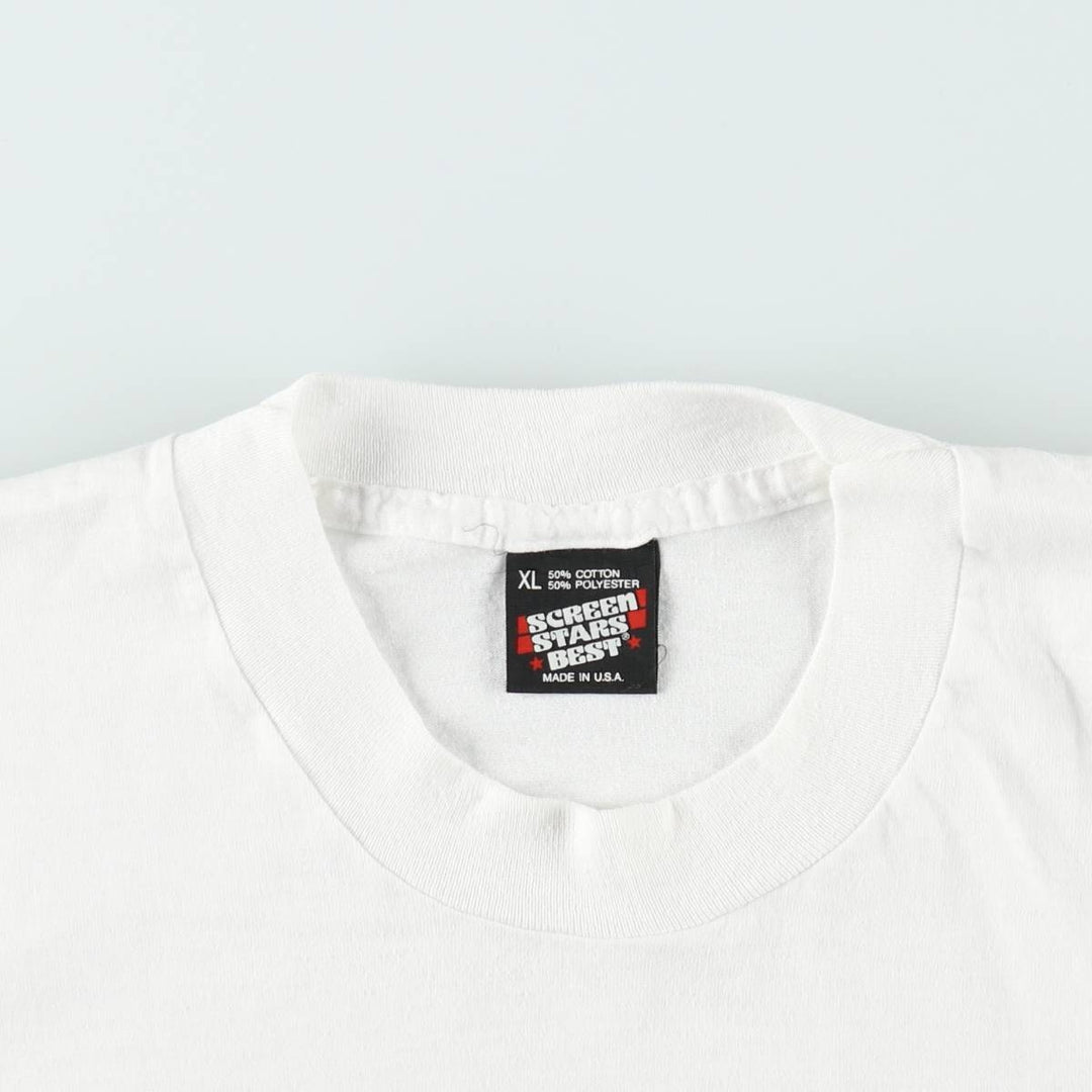 80'S Screen Stars Best Advertising T-Shirt, Made in USA, Men's XL equivalent, Vintage cotton white type Vintage Second Hand