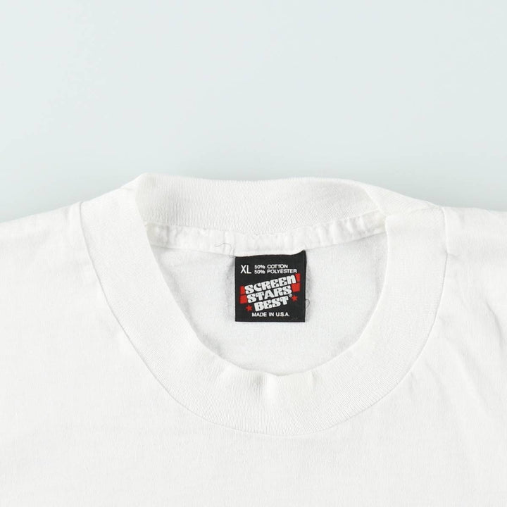80'S Screen Stars Best Advertising T-Shirt, Made in USA, Men's XL equivalent, Vintage cotton white type Vintage Second Hand