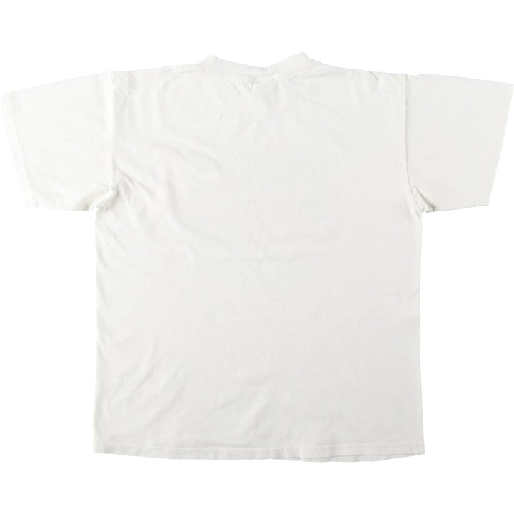 90'S HLMiller TOTAL TEE, Angel Playing the Lute, Made in USA, Men's Size L (equivalent), Crew Neck (Round Neck), Vintage cotton white type Vintage Second Hand