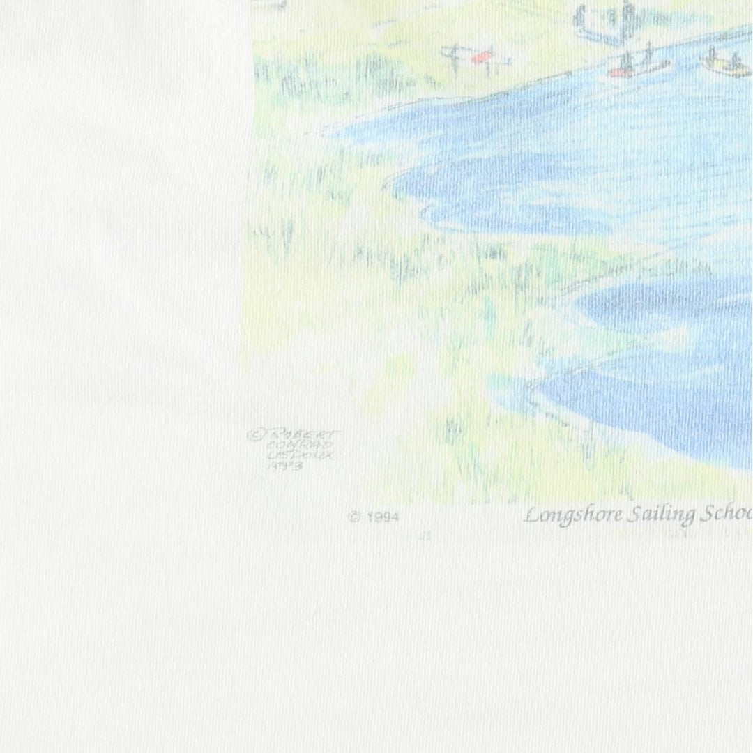 90'S Preferred Sportswear Print T-Shirt, Made in USA, Men's Size L (Equivalent), Vintage cotton white type Vintage Second Hand