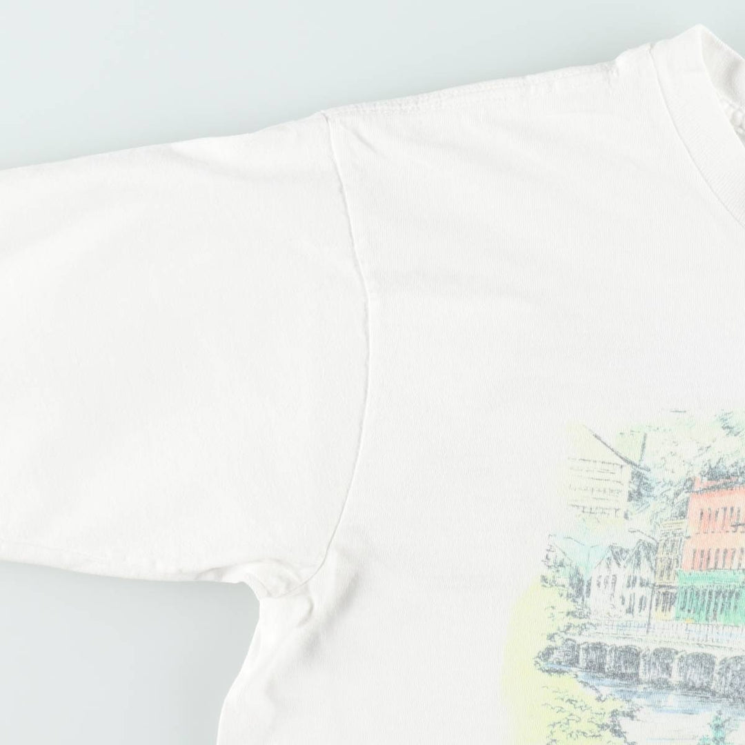 90'S Preferred Sportswear Print T-Shirt, Made in USA, Men's Size L (Equivalent), Vintage cotton white type Vintage Second Hand