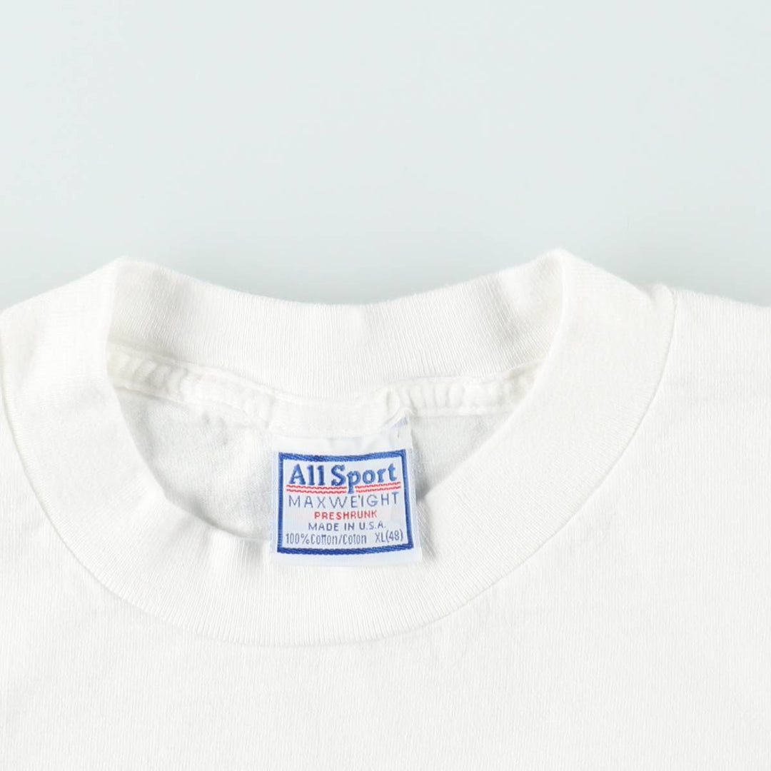 90'S All Sport Print T-shirt Made in USA Men's XL Vintage cotton white type Vintage Second Hand