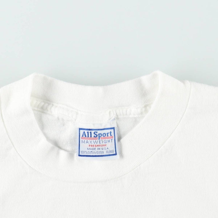 90'S All Sport Print T-shirt Made in USA Men's XL Vintage cotton white type Vintage Second Hand