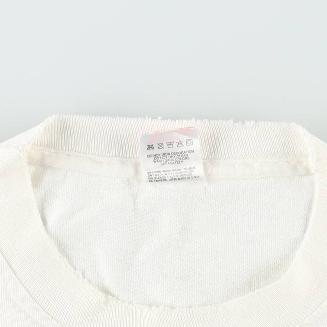 90'S Fruit of the Loom printed T-shirt, made in the USA, men's XL size, vintage cotton white type Vintage Second Hand